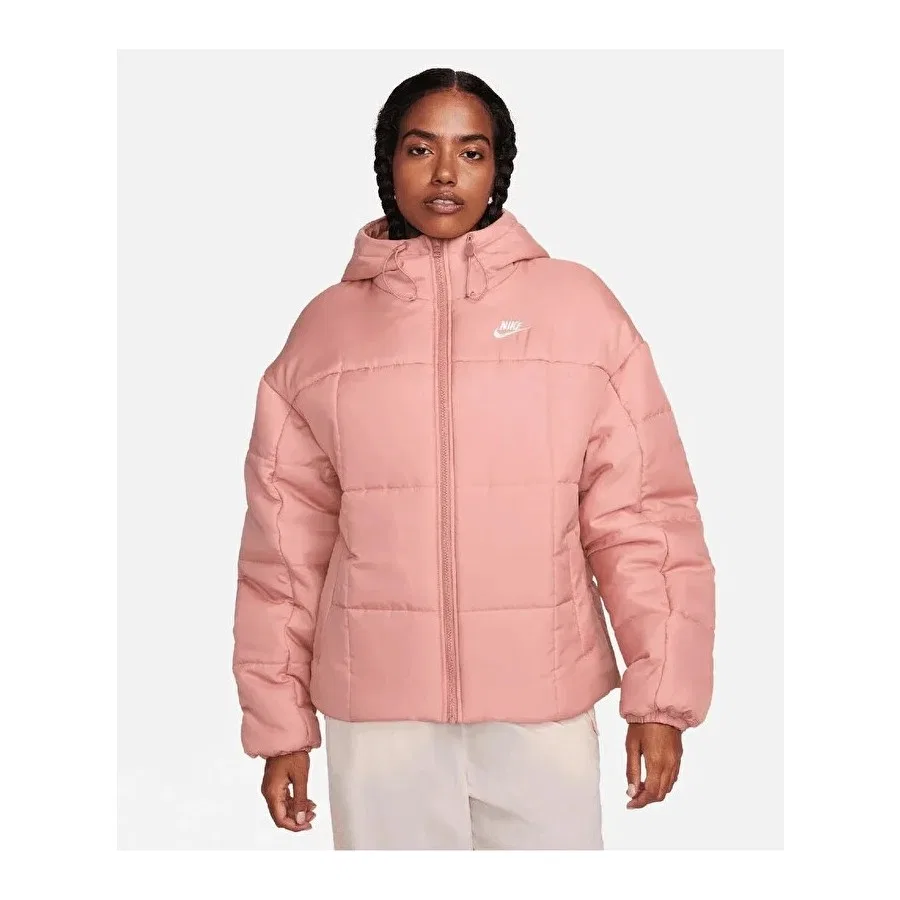 Женский пуховик с капюшоном свободного кроя Sportswear Classic Puffer Nike, Оливковый