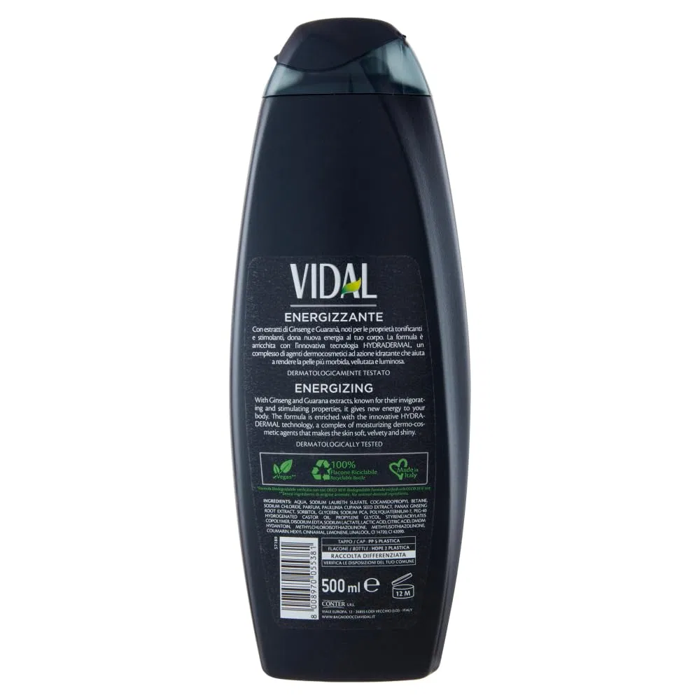 Гель для душа с женьшенем и гуараной, Vidal Energy & Sport, 500 мл, Набор 12 шт Italian Gourmet E.R. — фото 2