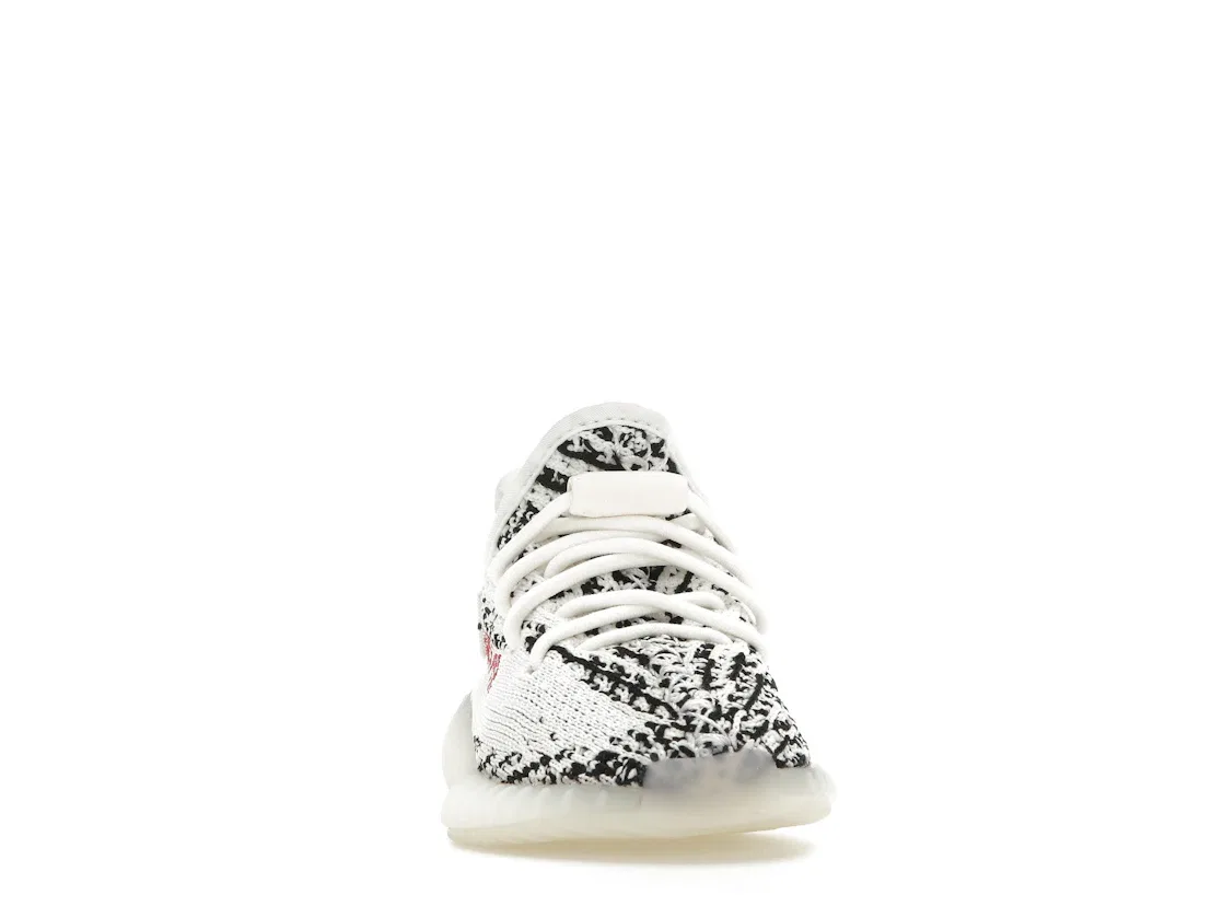 Детские кроссовки lifestyle с полосатым принтом Adidas Yeezy Boost 350 V2, White Core Black Red — фото 2