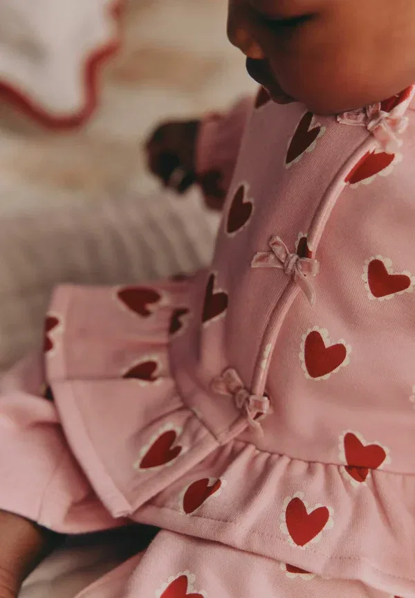 Комплект из 2 предметов: топ и брюки, хлопок, Set 2 piece - trousers, Next, Pink Heart, розовый — фото 3