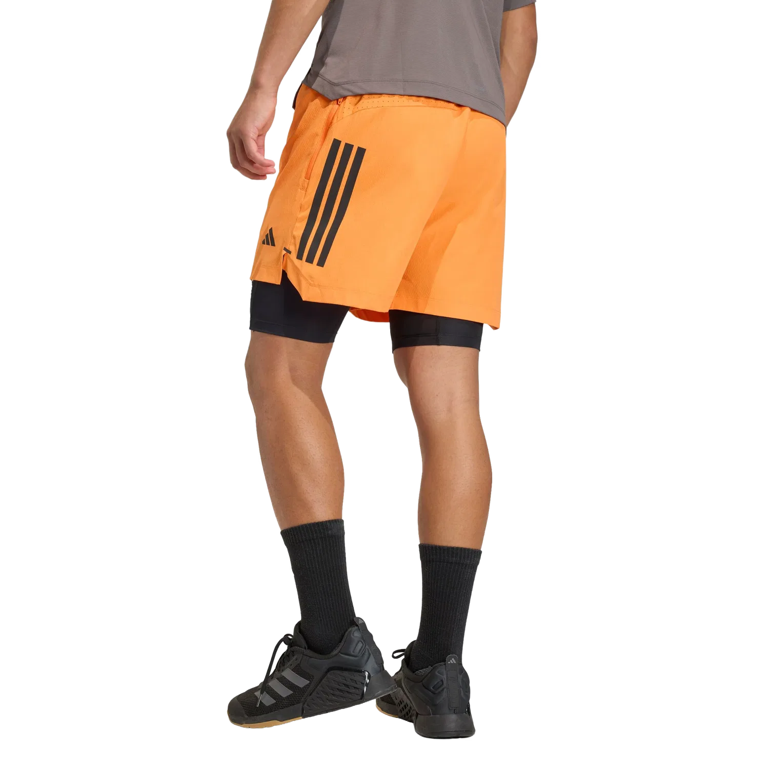 Мужские спортивные шорты с тремя полосками Adidas D4T PrimeLift, оранжевый — фото 3