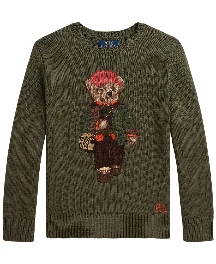 Детский свитер Polo Bear с вышивкой (8-20 лет) Polo Ralph Lauren, Cruise Olive — фото 4