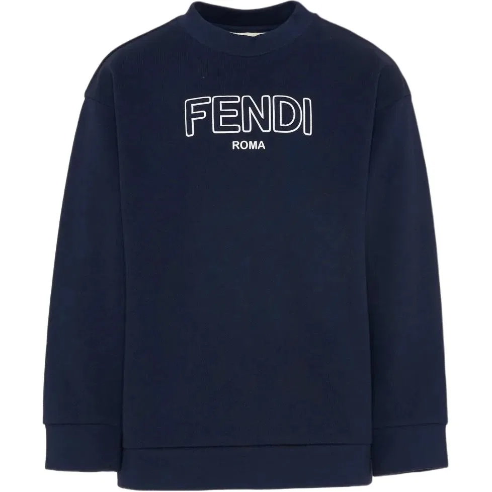Детский свитшот с круглым вырезом Moderate FENDI, Blue