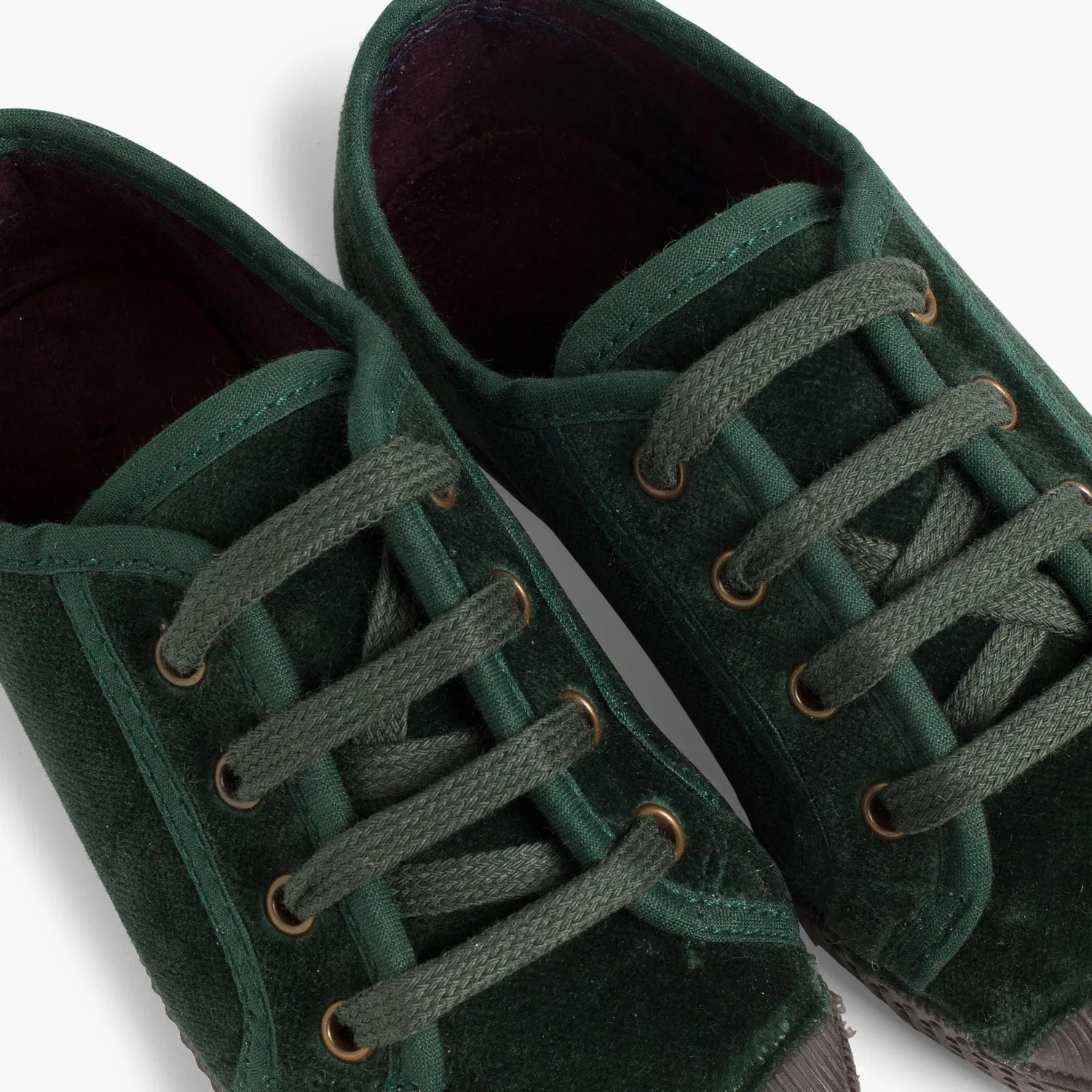 Детские туфли из вельвета с принтом Pisamonas Velvet Shoes With Laces Pisamonas, Green — фото 2