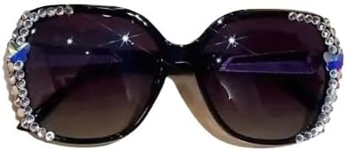 

Стильные большие солнцезащитные очки для женщин, украшенные бриллиантами, с поляризованными линзами UV400 — идеально подходят для активного отдыха на природе Generic, Black Diamond Set