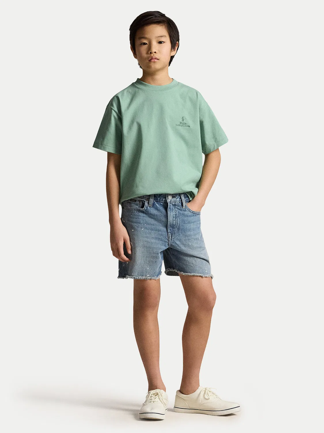 Футболка оверсайз для мальчика Polo Ralph Lauren, зеленый — фото 2