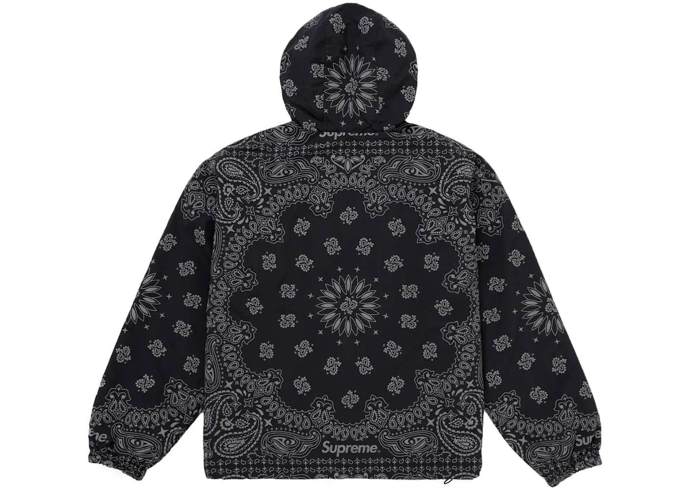 Мужская анорак из отражающей банданы Supreme Anorak, Black — фото 2