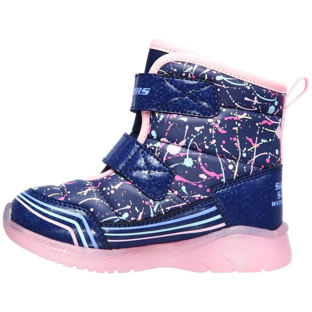 Детские ботинки для девочек с подсветкой Illumi-Brights Power Paint Skechers, Darkblau Rosa — фото 4