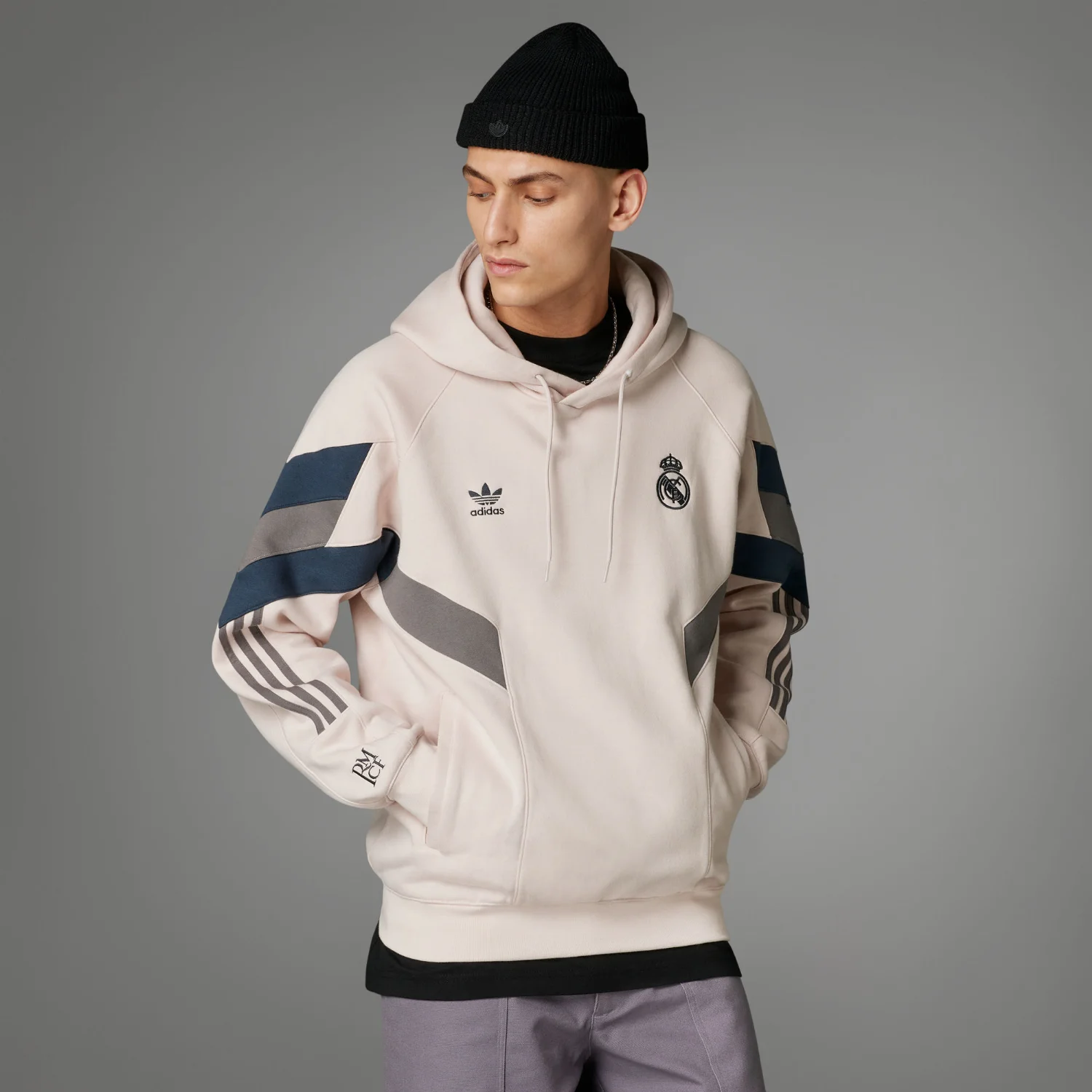 Толстовка Adidas Originals Real Madrid, кремовый — фото 2