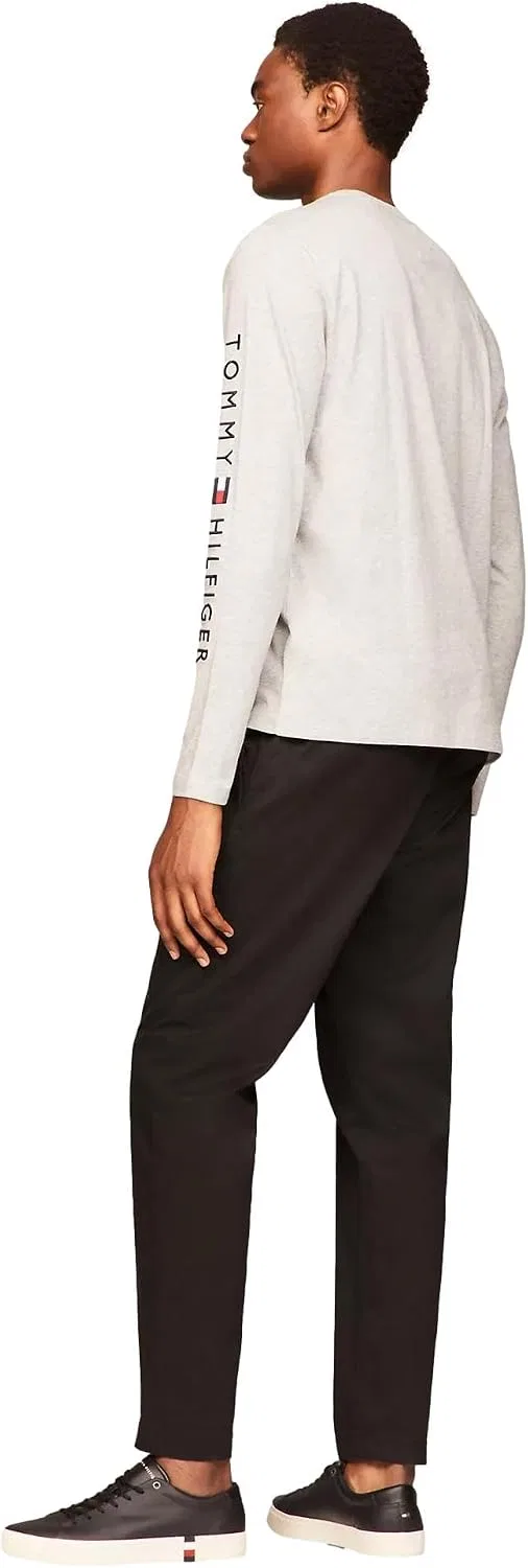 Мужская футболка с длинным рукавом с логотипом Tommy Hilfiger, Grey Heather — фото 4
