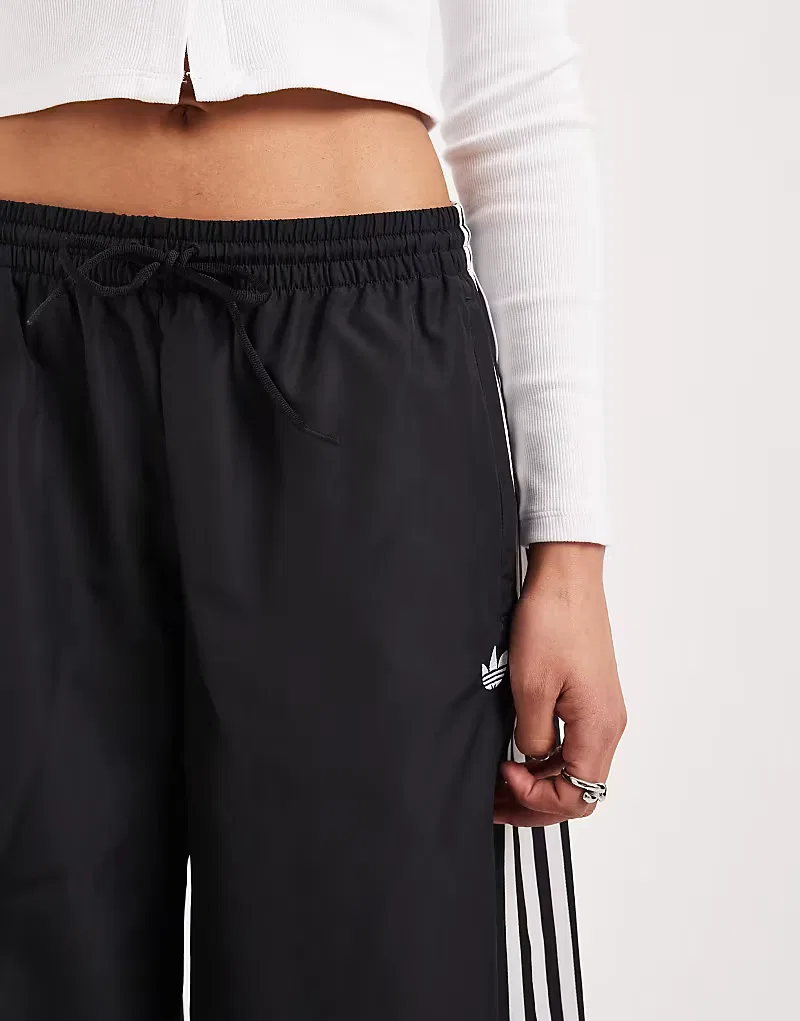 Спортивные брюки Adidas Originals Firebird с широкими штанинами, черно-белые — фото 2