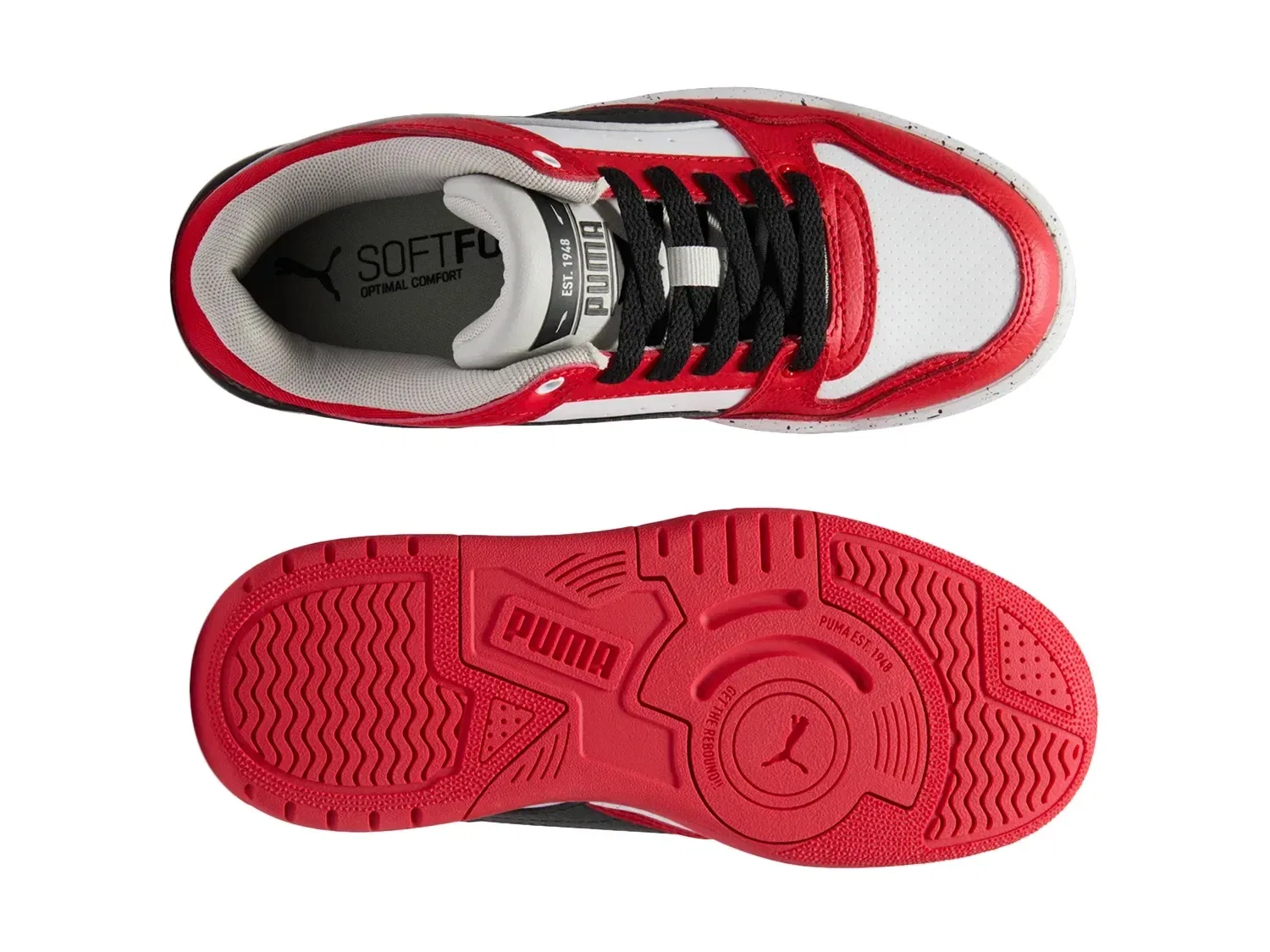 Кроссовки баскетбольные Rebound Retro, PUMA, черный/красный/белый — фото 3