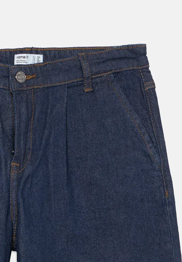 Брюки из денима, джинсы Nkfbella pleat Name It, Dark Blue Denim, темно-синий — фото 4