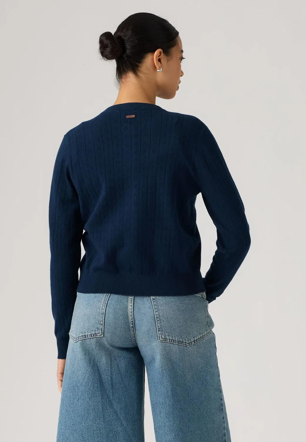 Очень мягкий кардиган с круглым вырезом, ажурной отделкой Levi'S, Navy Blazer — фото 2