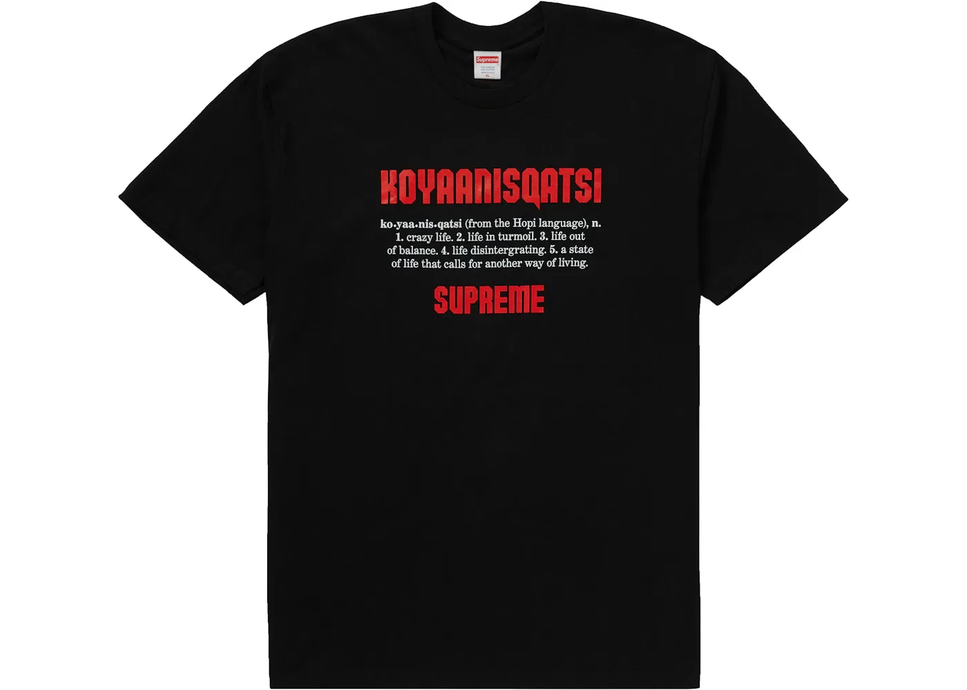 Мужская футболка с принтом Supreme Koyaanisqatsi Tee, Black