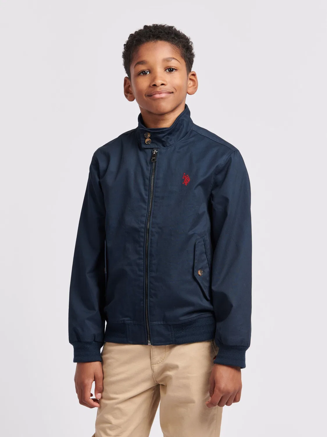 Куртка Harrington из твила U.S. Polo Assn., синяя