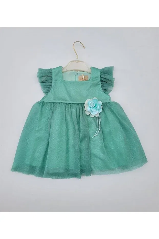 Детское платье для девочек с блестками Zekids, Green
