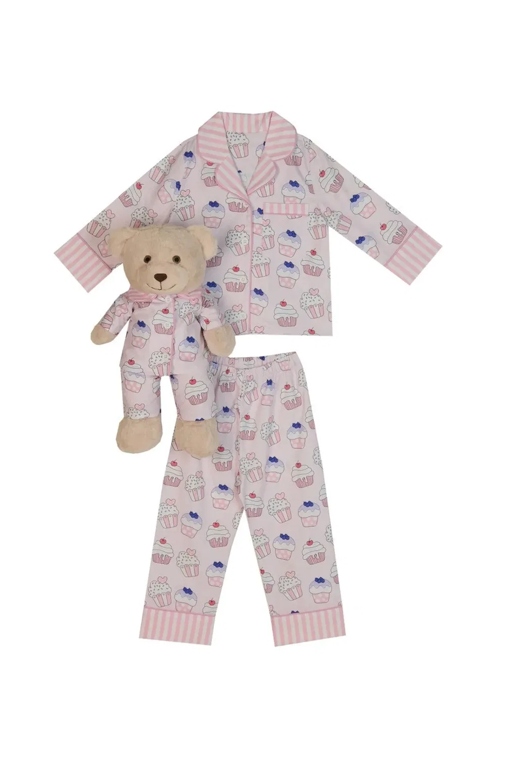 Пижамный комплект Lulu с плюшевым мишкой Lunamia, Pink