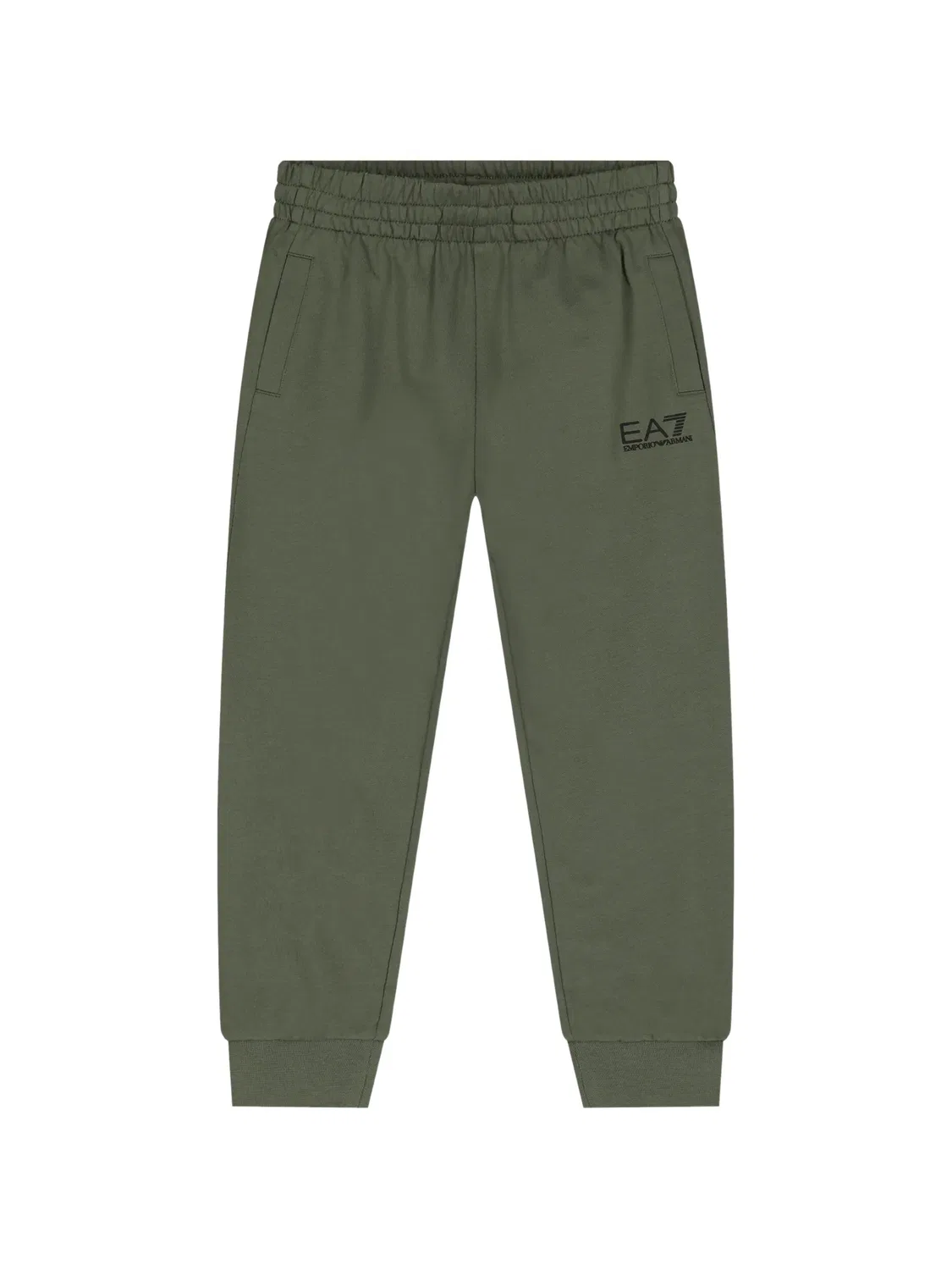 Спортивные брюки из хлопка зеленые EA7 Emporio Armani, зеленый