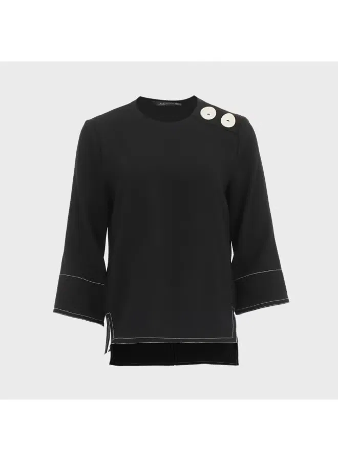 Рубашка с асимметричным кроем Zara, черно-белый — фото 2