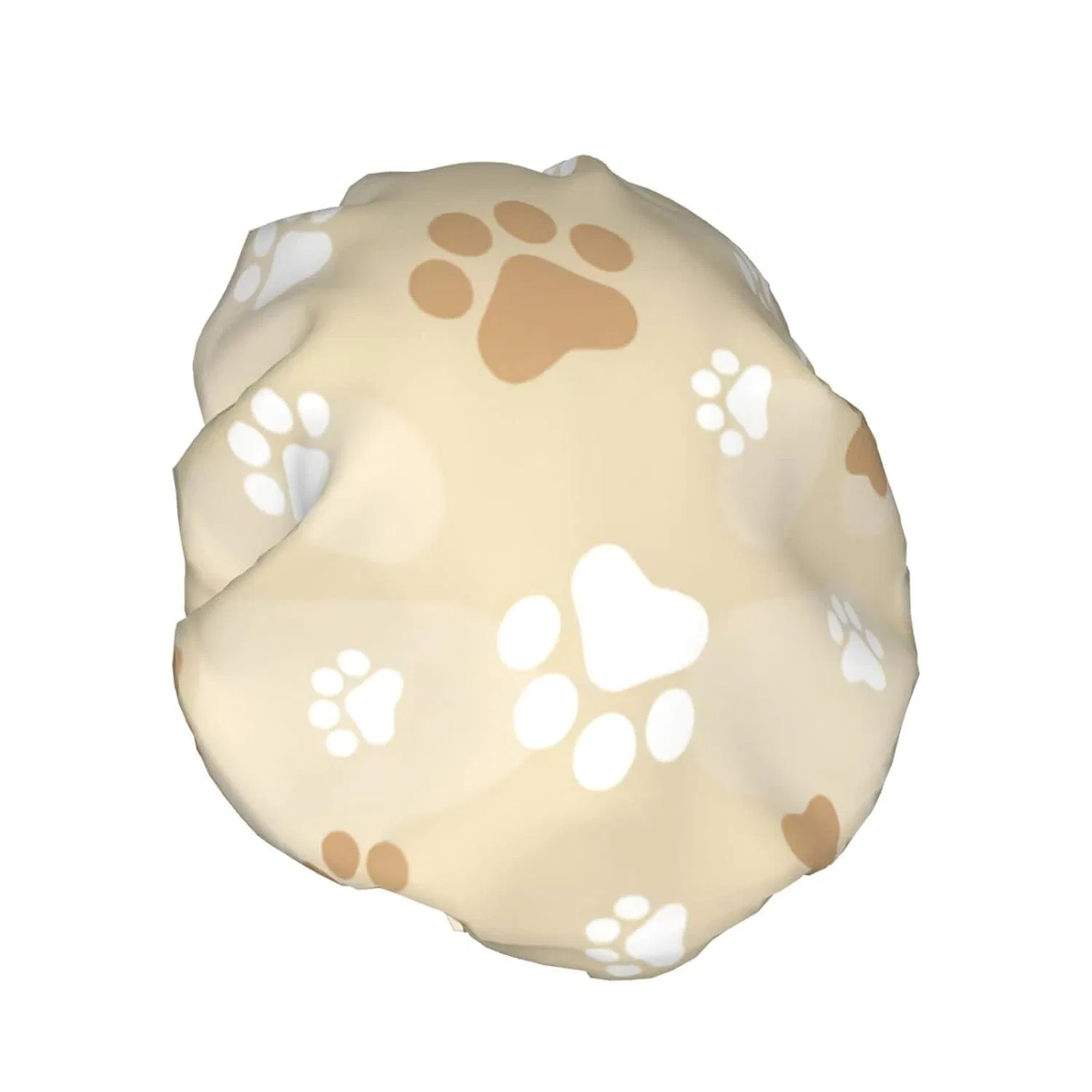 Шапочка для душа Dog Paw Print Brown, Oudrspo, Double Waterproof, Reusable — фото 2