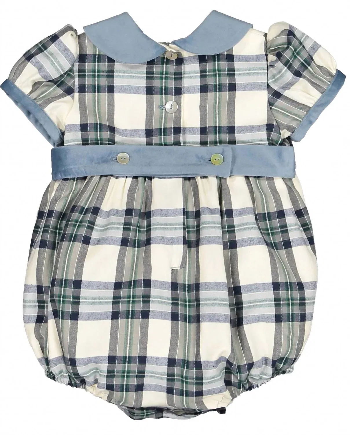 Детский боди-комбинезон с принтом в клетку Tartan Plaid Bubble sal & pimenta, Slate Blue