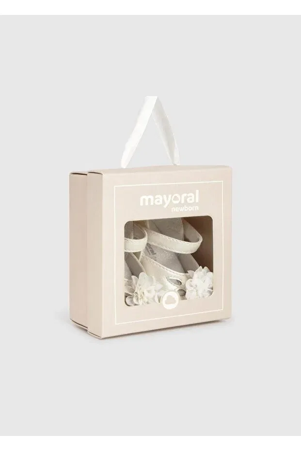 Детские пинетки для девочек с цветочным принтом Mayoral, White — фото 4