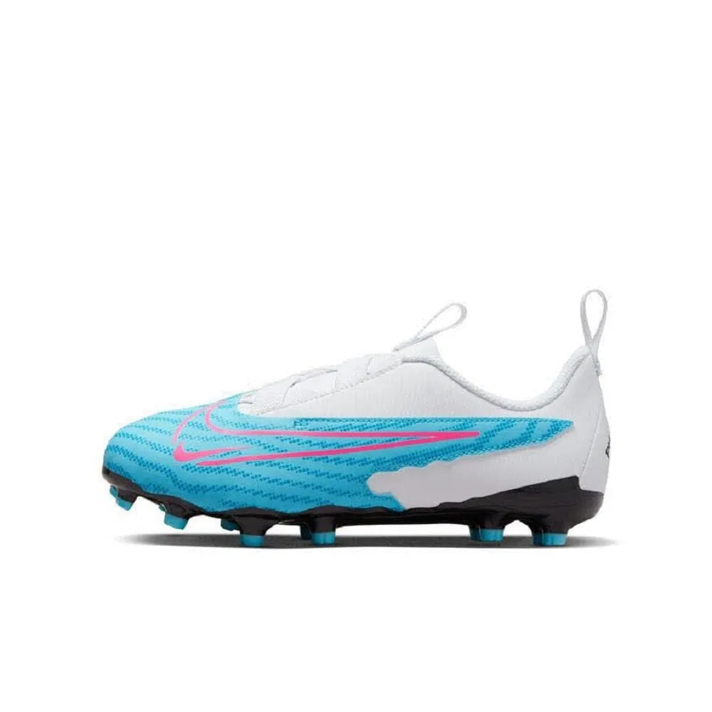 Детские футбольные бутсы для мальчиков с технологией NikeSkin Jr Phantom Gx Academy Fg/Mg NIKE, Baltic Blue Pink Blast White Laser Blue