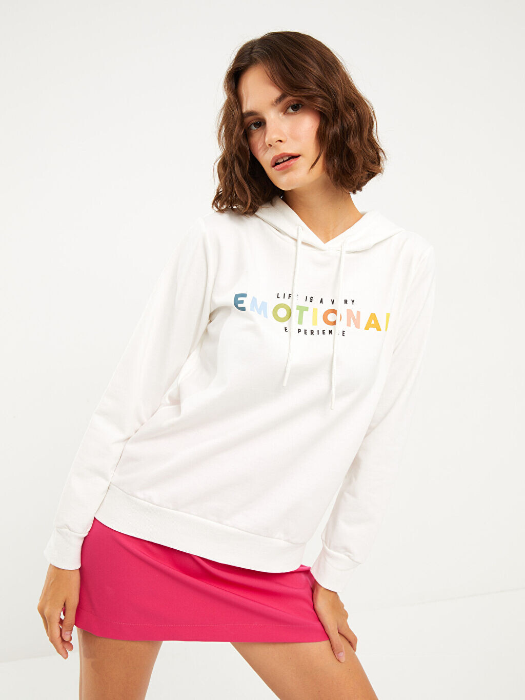 

Женская толстовка с капюшоном и принтом с длинным рукавом LCW Casual, Коричневый, Женская толстовка с капюшоном и принтом с длинным рукавом LCW Casual