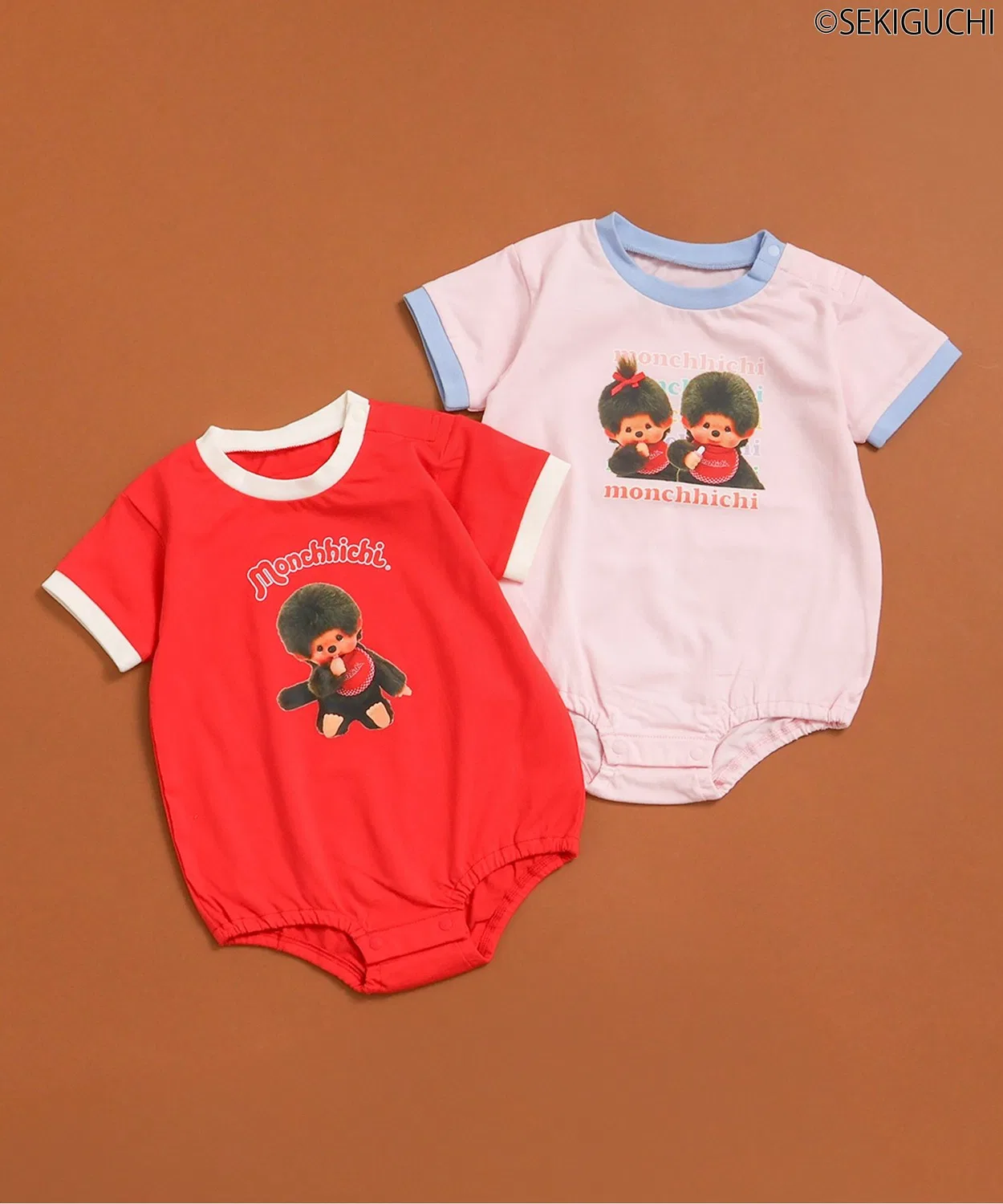 Детский боди-комбинезон с принтом Monchhichi, модель Ringer Bodysuit, apres les cours, Pink — фото 2