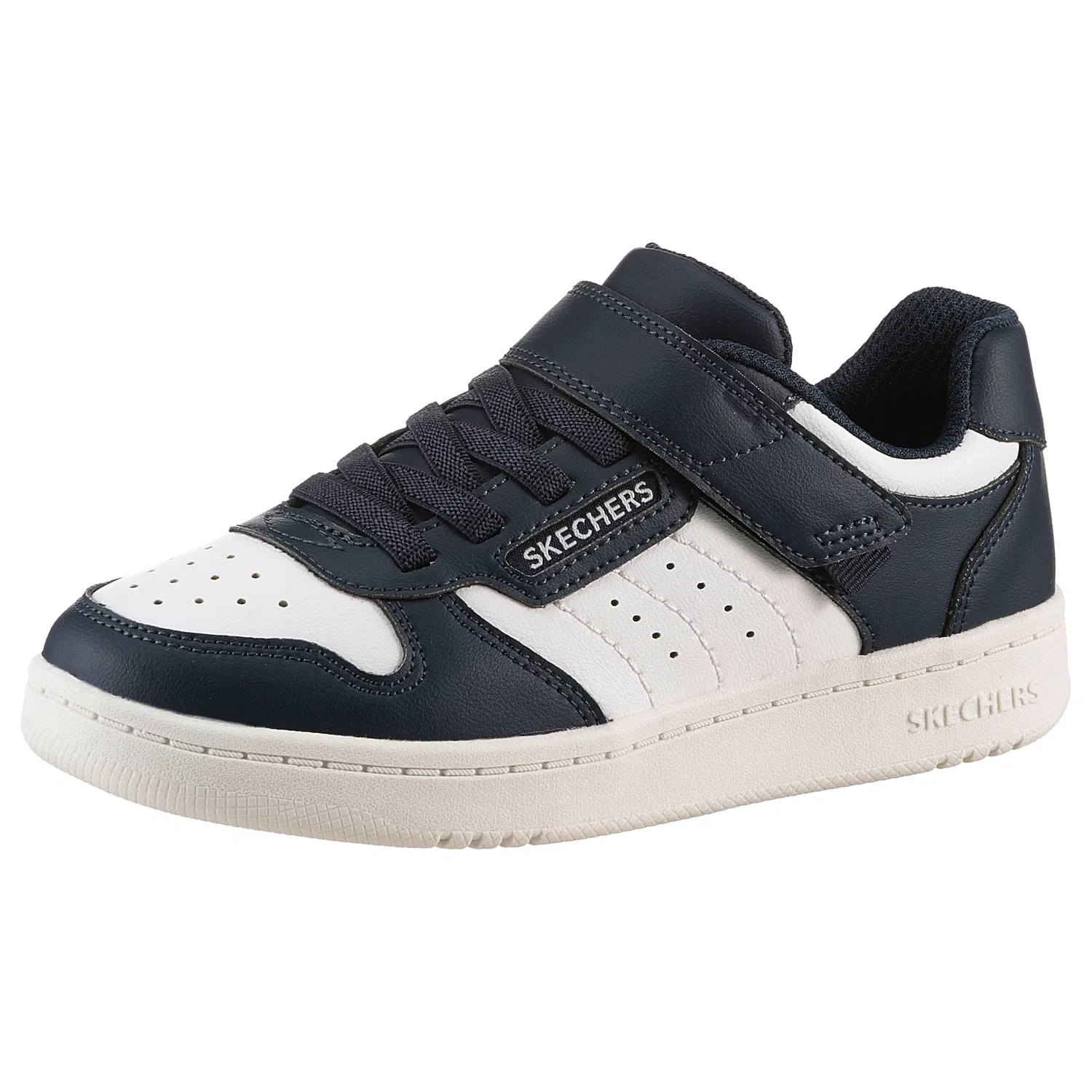 Детские ретро кроссовки с кожаным верхом и контрастными деталями Skechers, Navy White