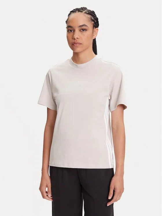 Футболка regular fit Essentials 3-Stripes Adidas, бежевый