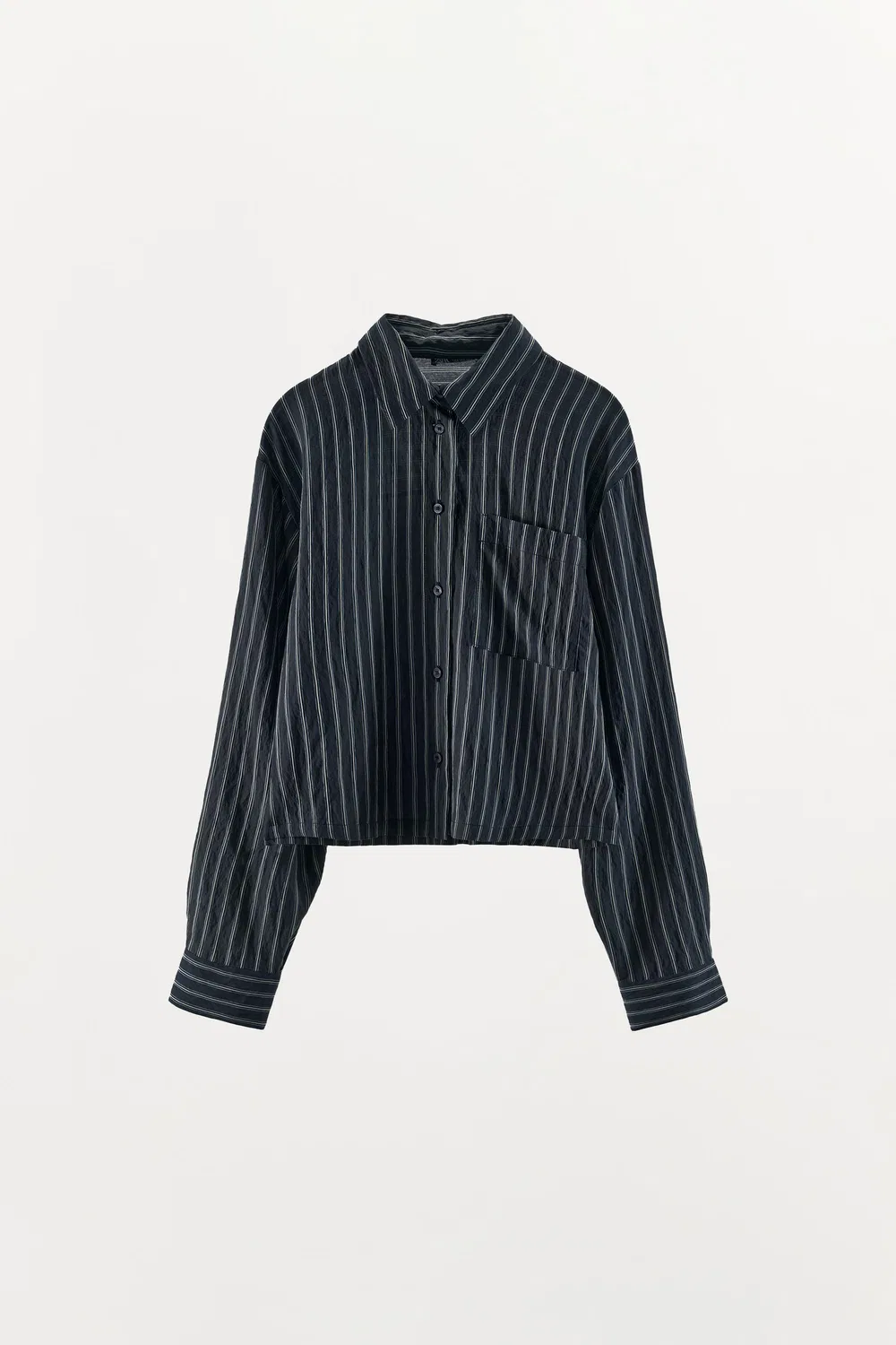 Рубашка в полоску ZARA, Navy/White — фото 4