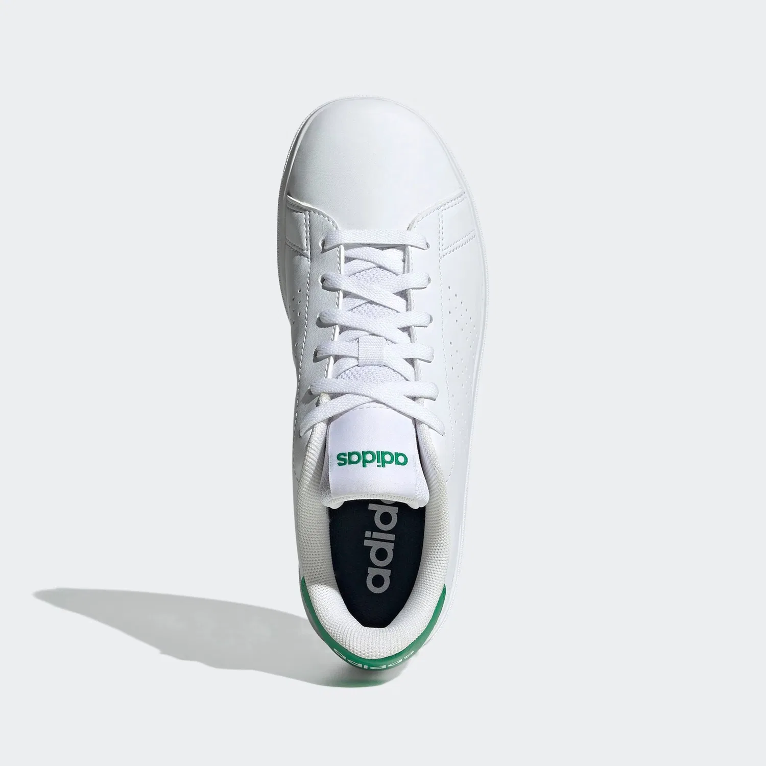 Детские кроссовки с тремя полосками Adidas, Cloud White/Ftwr White/Green — фото 4