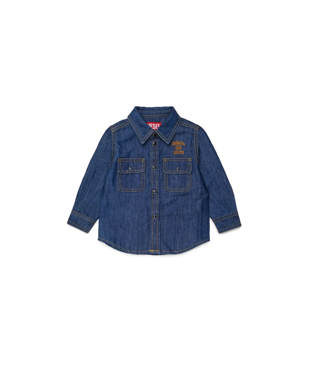 Детская джинсовая рубашка с длинным рукавомCARTOB DIESEL, Indigo Blue — фото 4