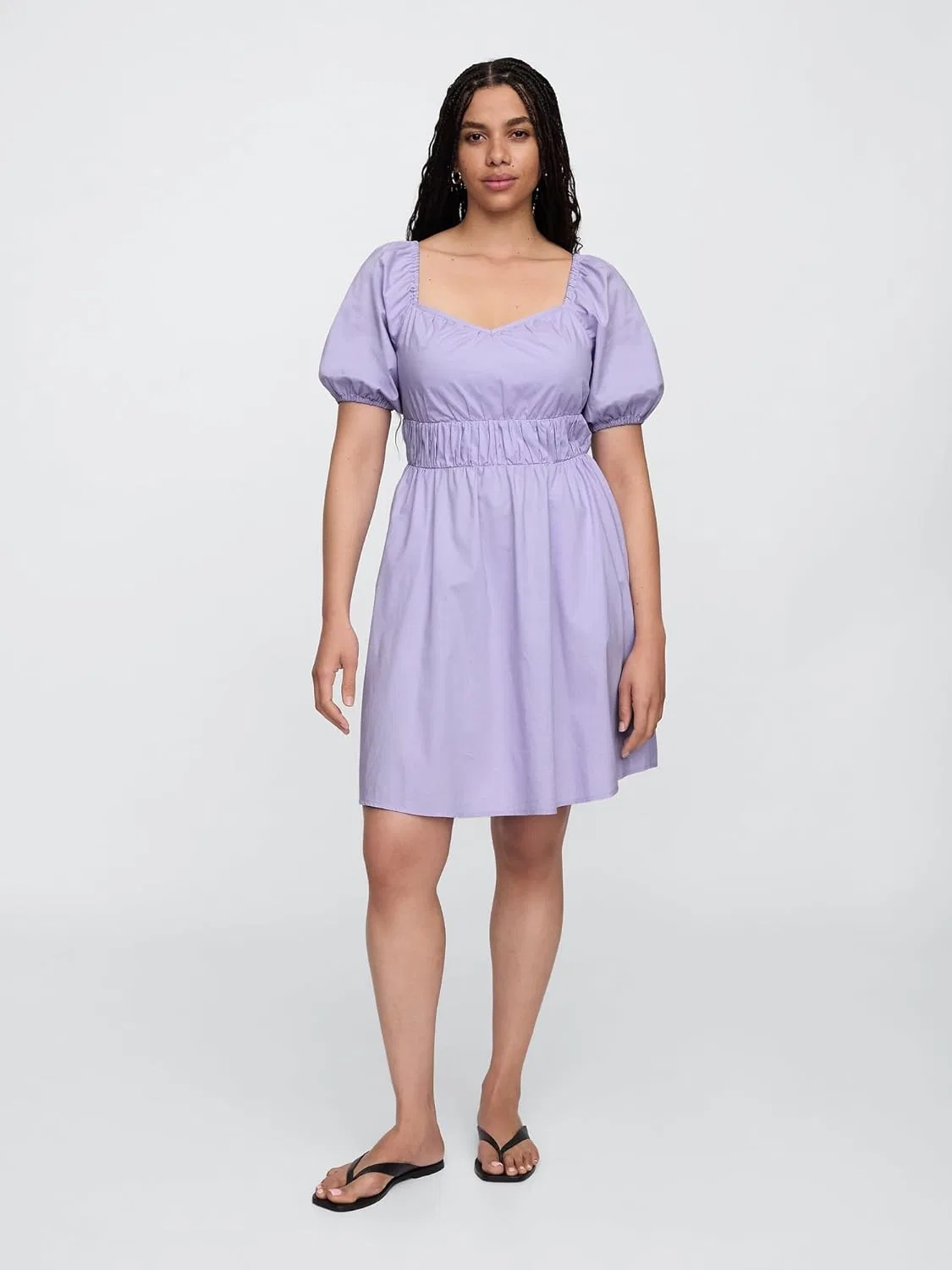 Женское мини-платье A-силуэта с сердцевидным вырезом GAP, Warm Violet — фото 4