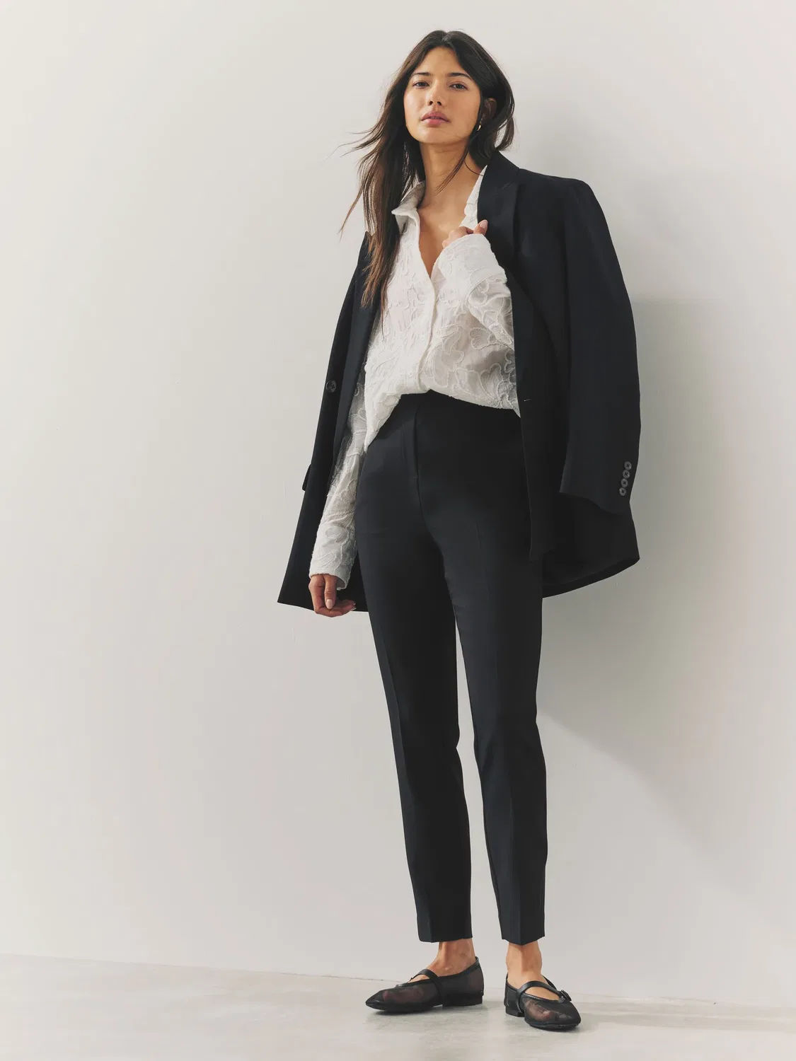 Брюки зауженные Black Skinny Fit Tailored Trousers Next, черный