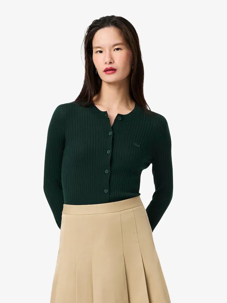 Кардиган LACOSTE YZP, Мериносовая шерсть, Бежевый