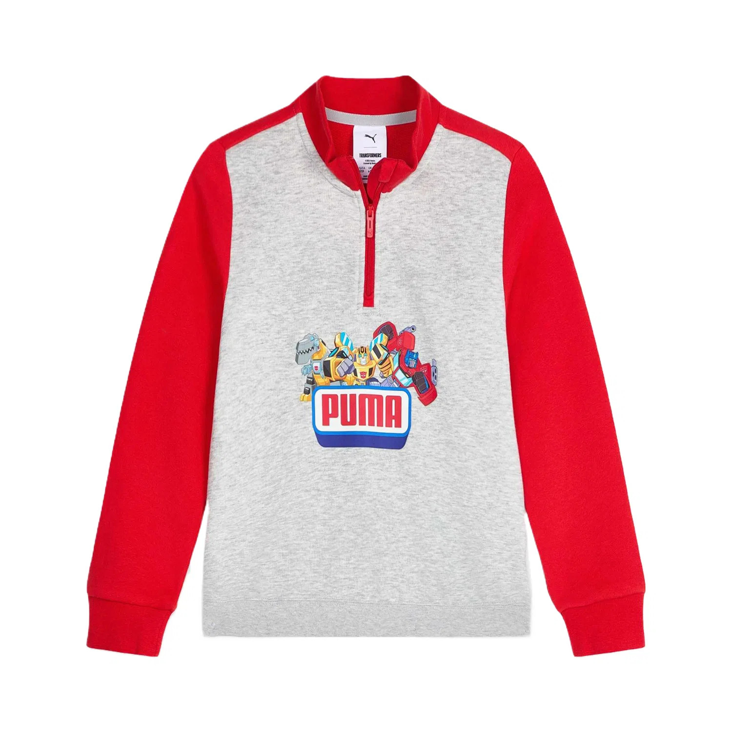 Детский свитшот с длинным рукавом Light Mixed Gray PUMA