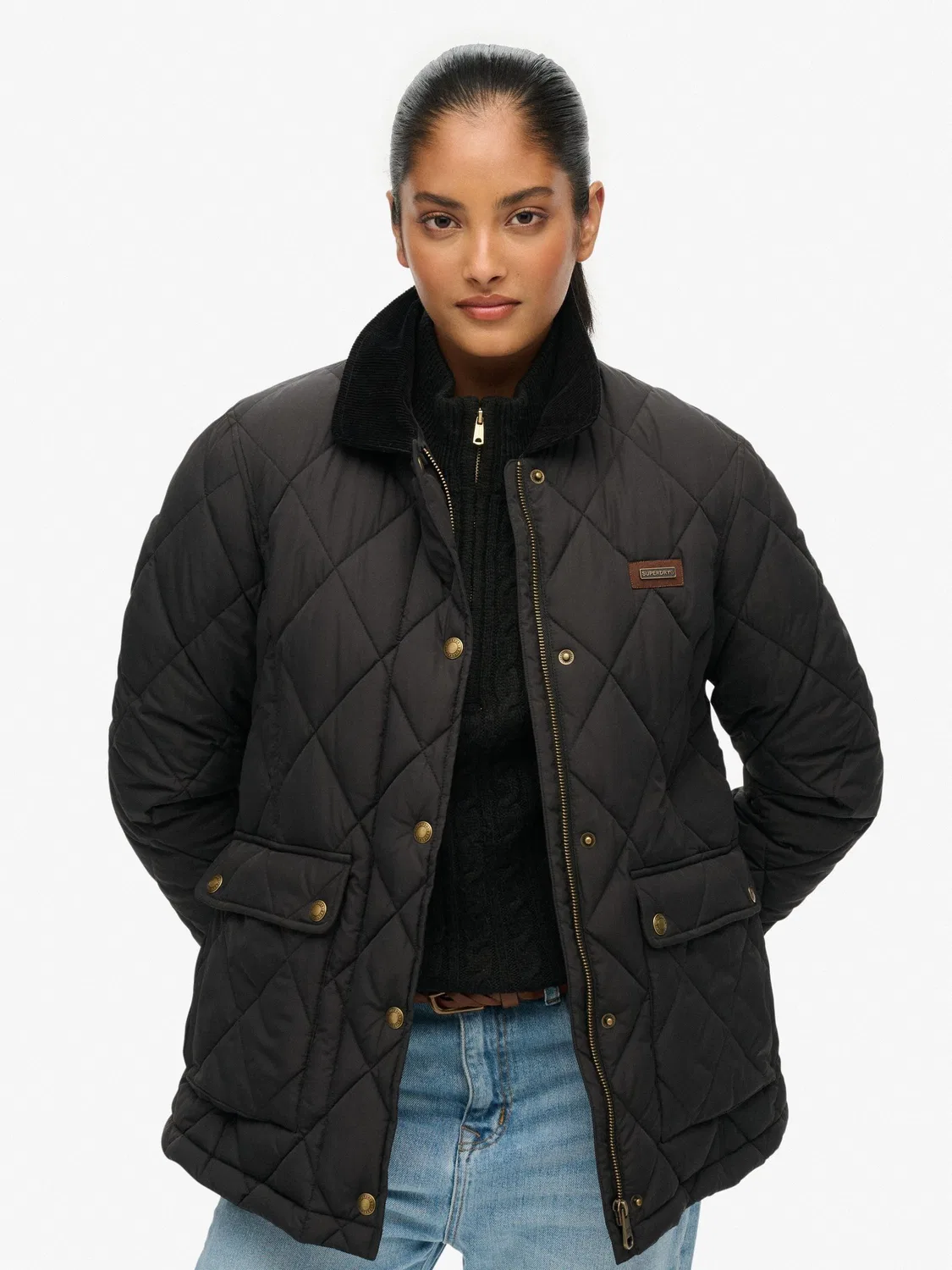 Куртка-подкладка с отделкой из вельвета Superdry, Black