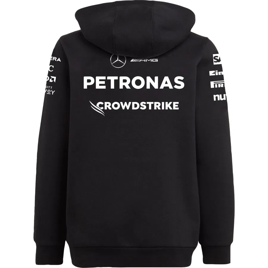 Детский худи с капюшоном Mercedes AMG Petronas Team adidas, Черный — фото 2