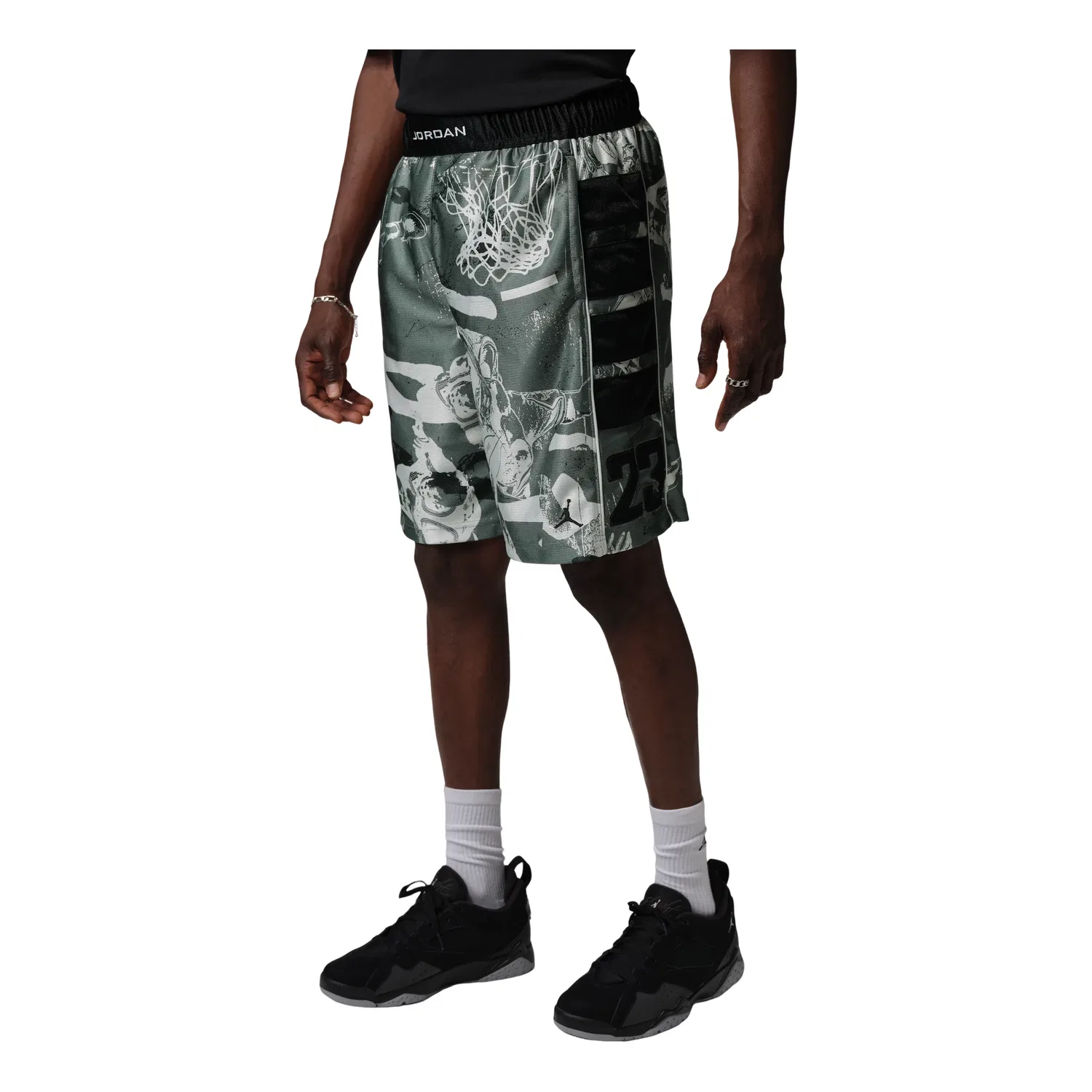 Мужские шорты с принтом Jordan Brooklyn Cat Scratch Shorts, черный