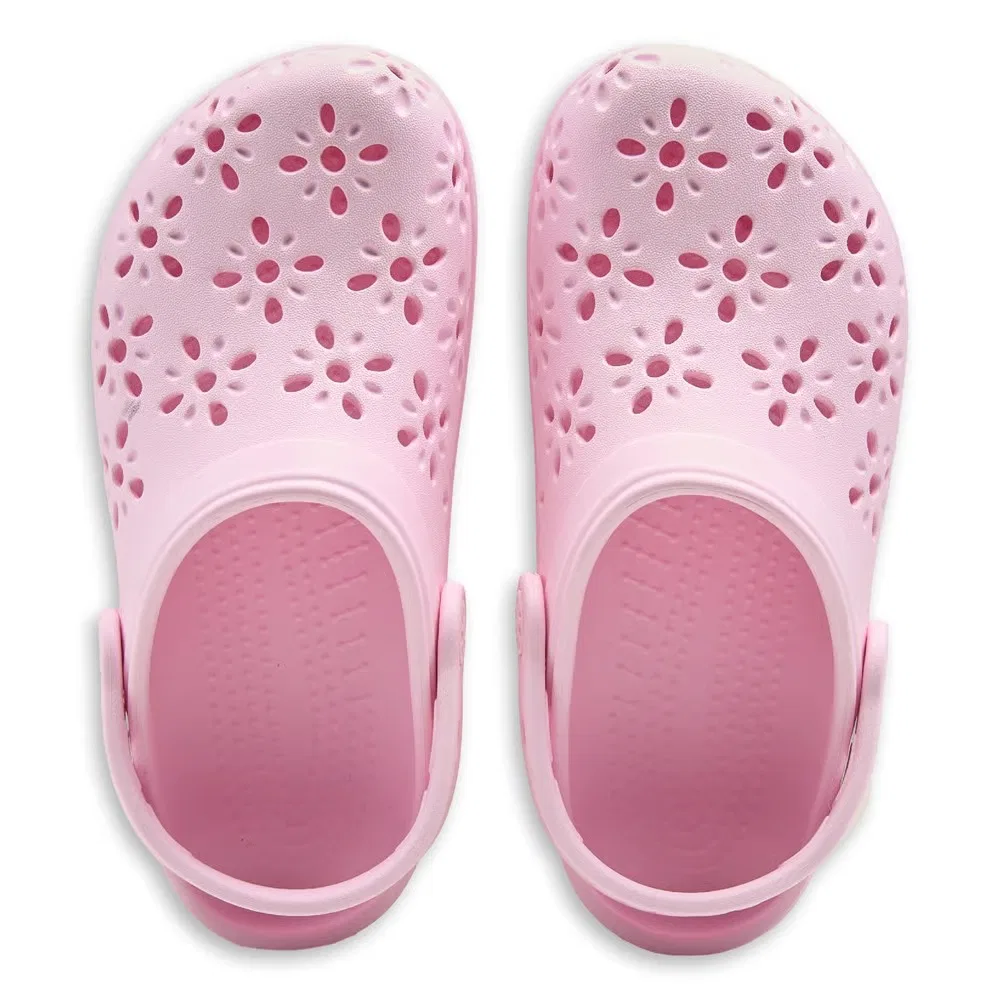Классические детские сабо с цветочным рисунком Crocs, Pink Milk Flower — фото 4