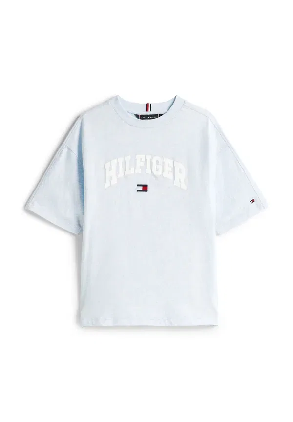 Футболка с принтом Varsity tee unisex, Tommy Hilfiger, Breezy Blue Heather, голубой — фото 3
