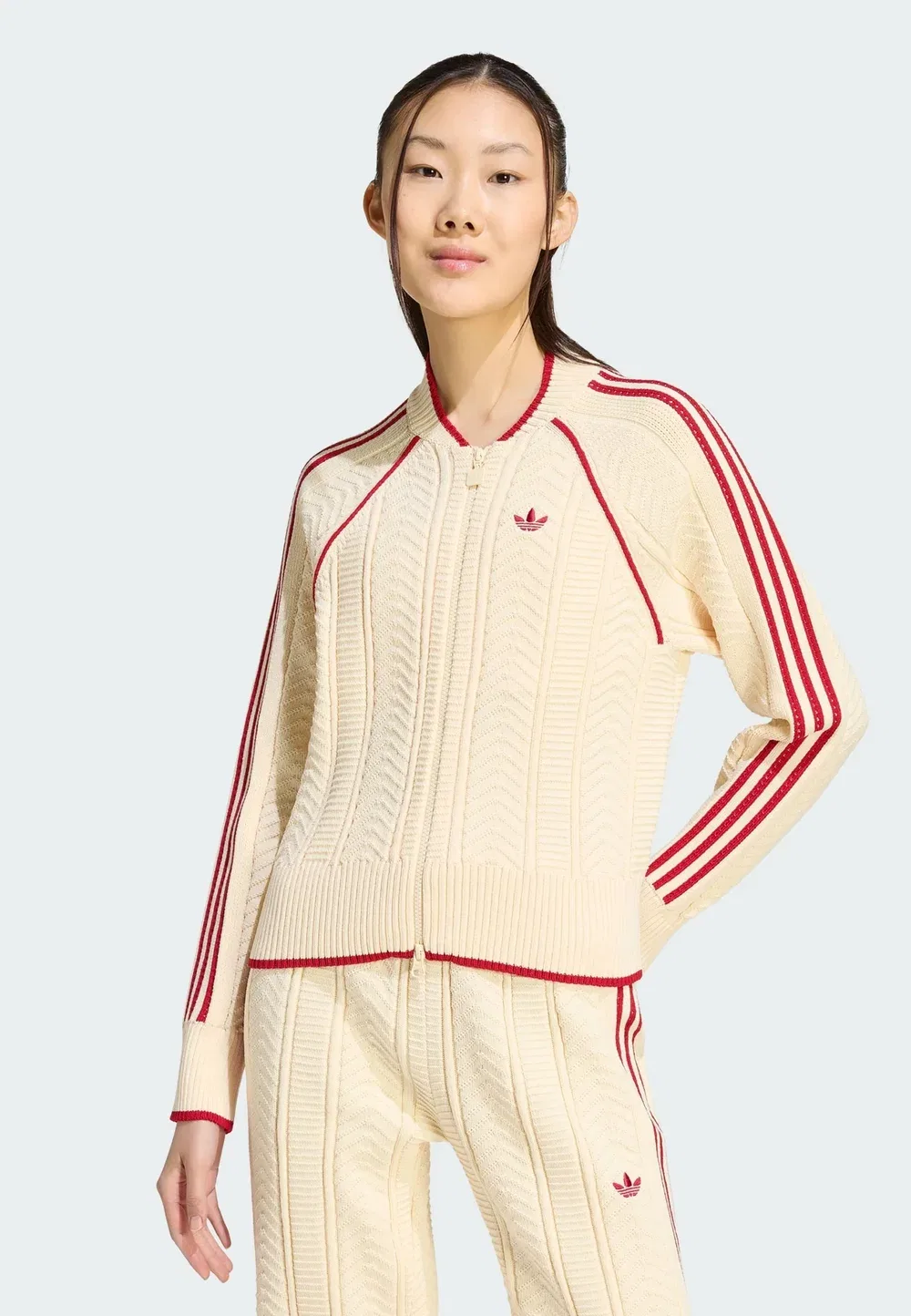 Спортивная куртка SST - куртка-бомбер Adidas Originals, Warm Vanilla Team Victory Red