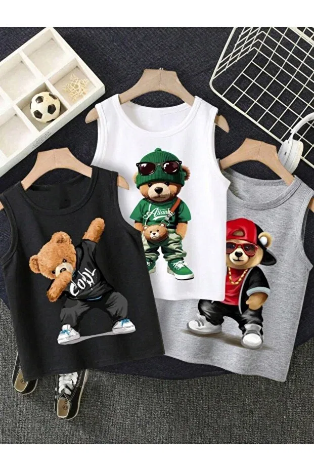 Детская футболка для мальчиков с принтом Cool Bears Morning Kids, Multicolor2
