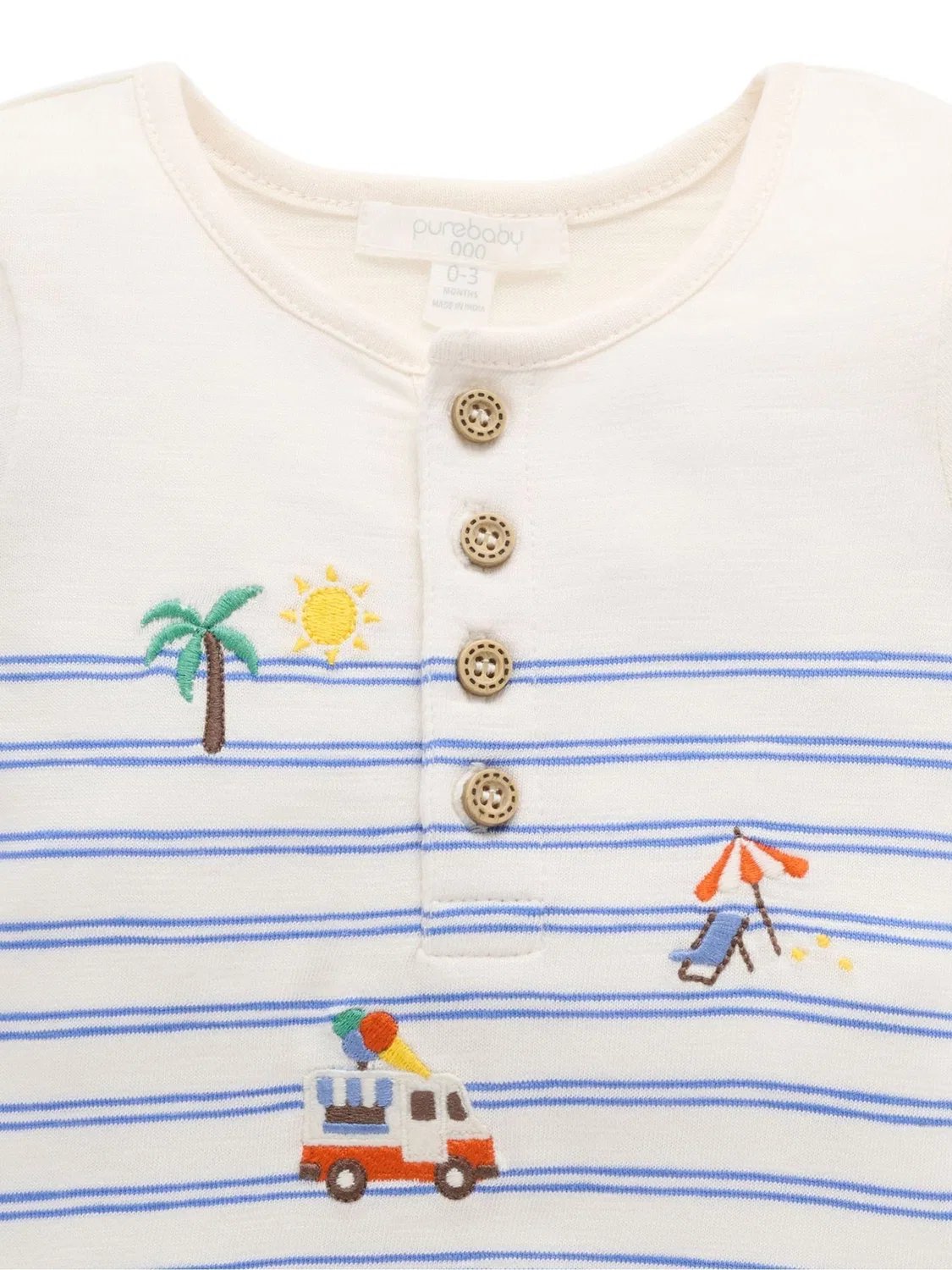 Комбинезон Resort Growsuit Purebaby, синий — фото 3