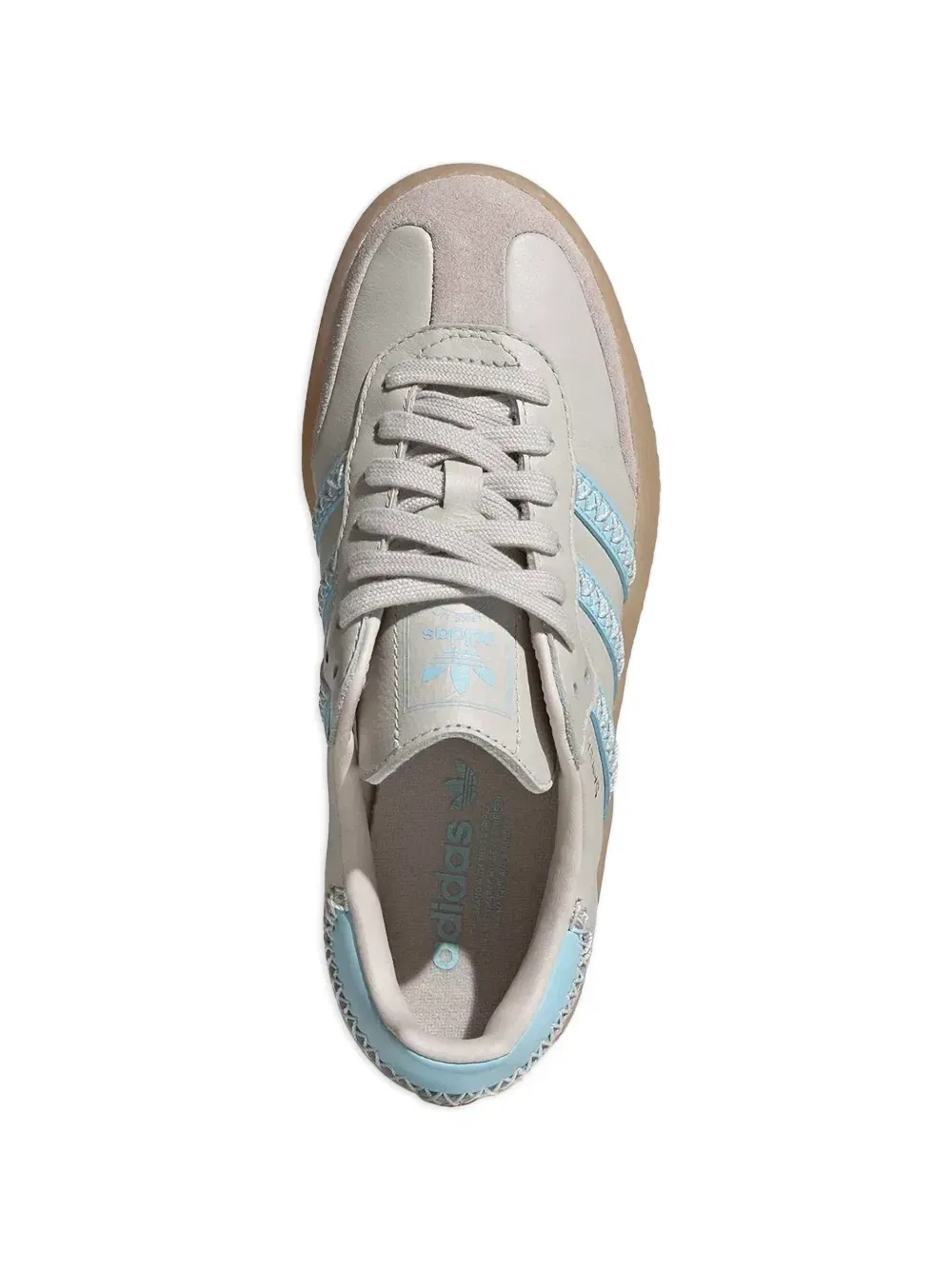 Кожаные кроссовки Samba Adidas Kids, серый — фото 4