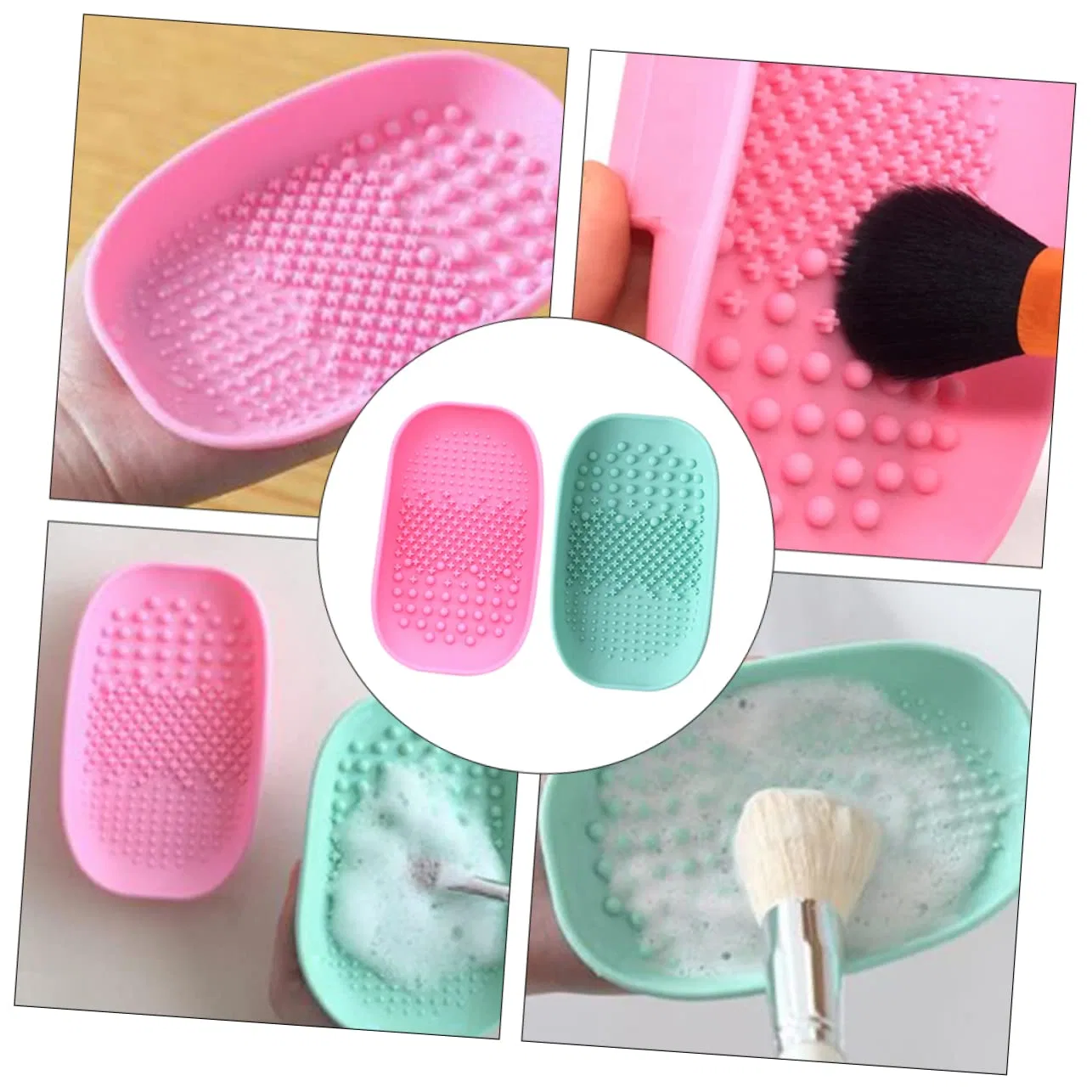 Подушечка для очистки кистей, Silikon, 2 шт, 15.2x9x3 см, Pink, Grün Tovinanna — фото 4