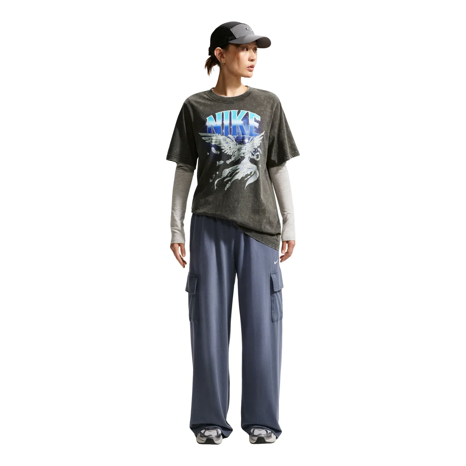 Женские брюки Sportswear Phoenix Fleece Pants Asia Sizing 'Blue' Nike, синий — фото 4